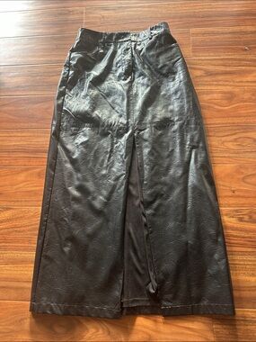 Black Faux Leather Maxi Skirt